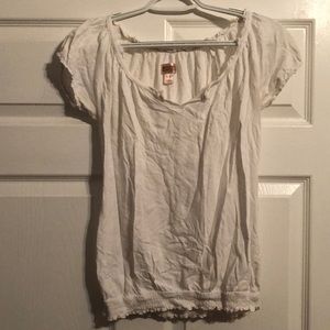 Frilly Shoulder White Blouse